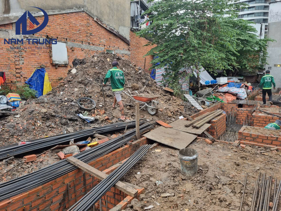 Thi công xây dựng nhà phố 1 trệt 1 lửng 3 lầu sân thượng anh tài ở Bình Thạnh