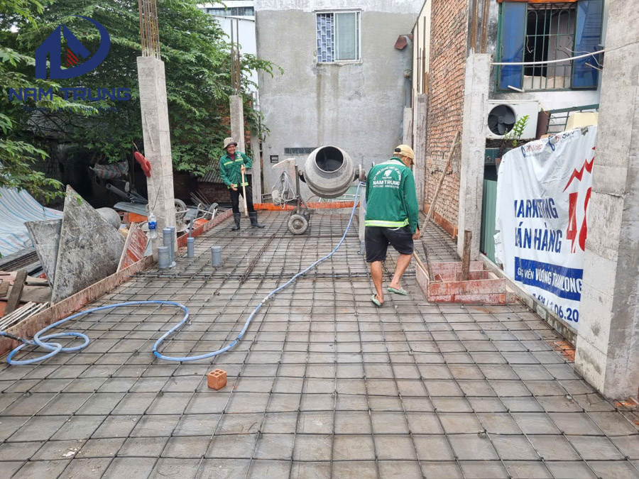 Thi công xây dựng nhà phố 1 trệt 1 lửng 3 lầu sân thượng anh tài ở Bình Thạnh