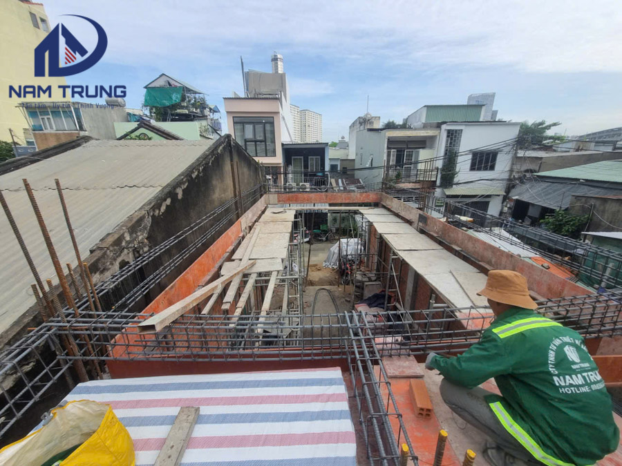 Thi công xây dựng nhà phố 1 trệt 1 lửng 3 lầu sân thượng anh tài ở Bình Thạnh