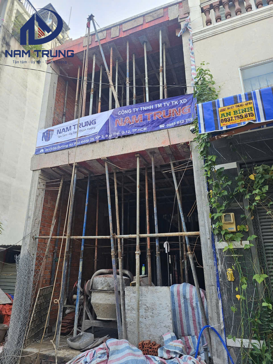 xây dựng nhà phố 1 trệt 2 lầu sân thượng 4x12.5m – Nhà anh Tân, Quận Bình Tân