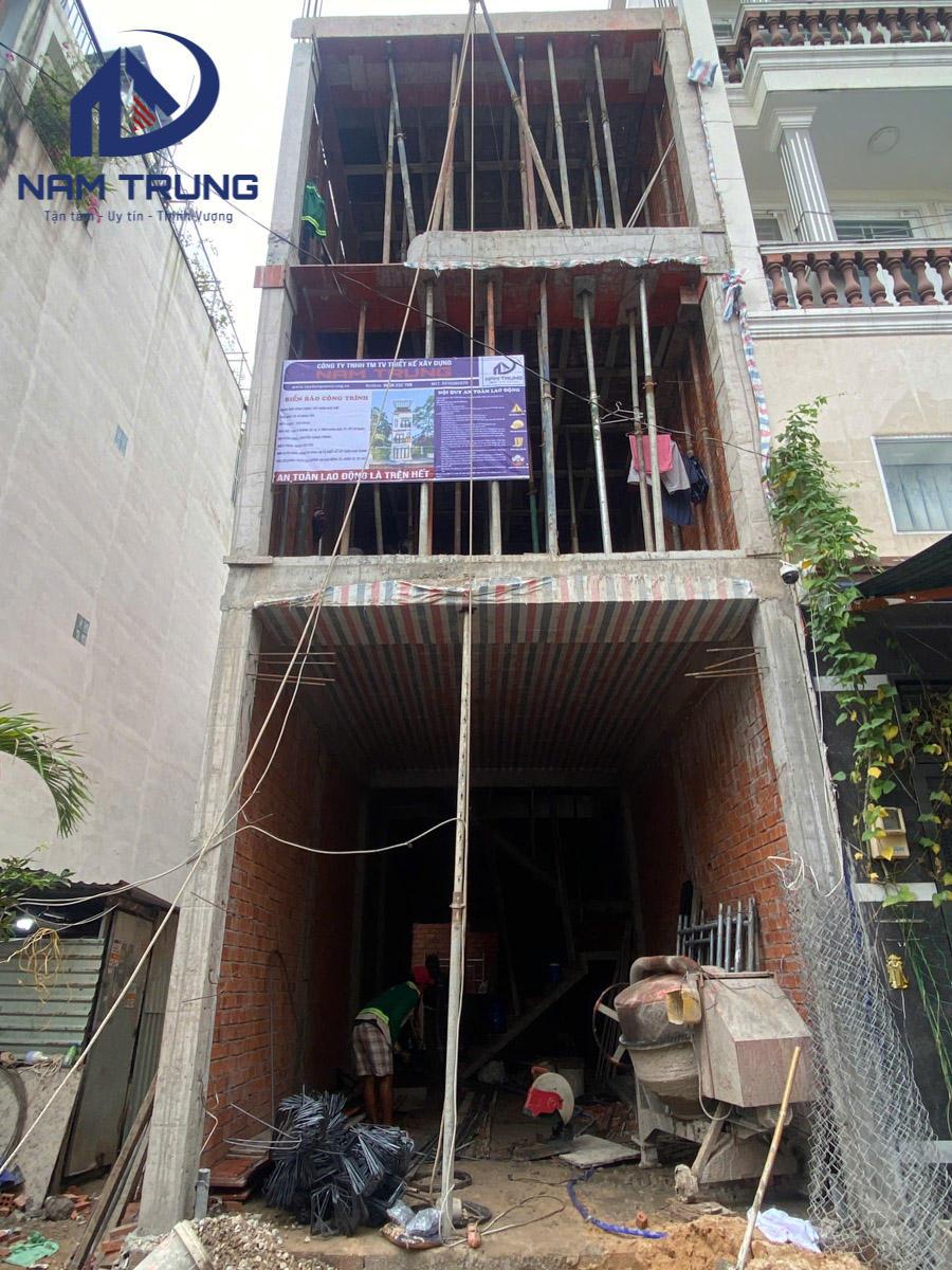 xây dựng nhà phố 1 trệt 2 lầu sân thượng 4x12.5m – Nhà anh Tân, Quận Bình Tân