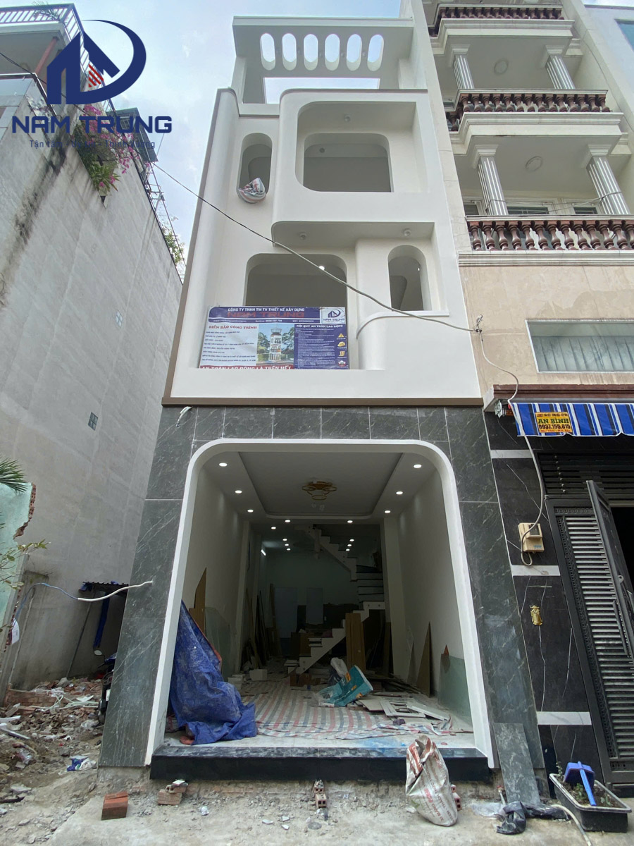 Xây dựng nhà phố 1 trệt 2 lầu sân thượng 4×12.5m – Nhà anh Tân, Quận Bình Tân