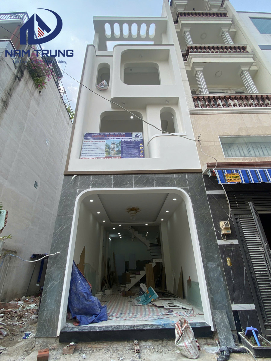 Xây dựng nhà phố 1 trệt 2 lầu sân thượng 4×12.5m – Nhà anh Tân, Quận Bình Tân