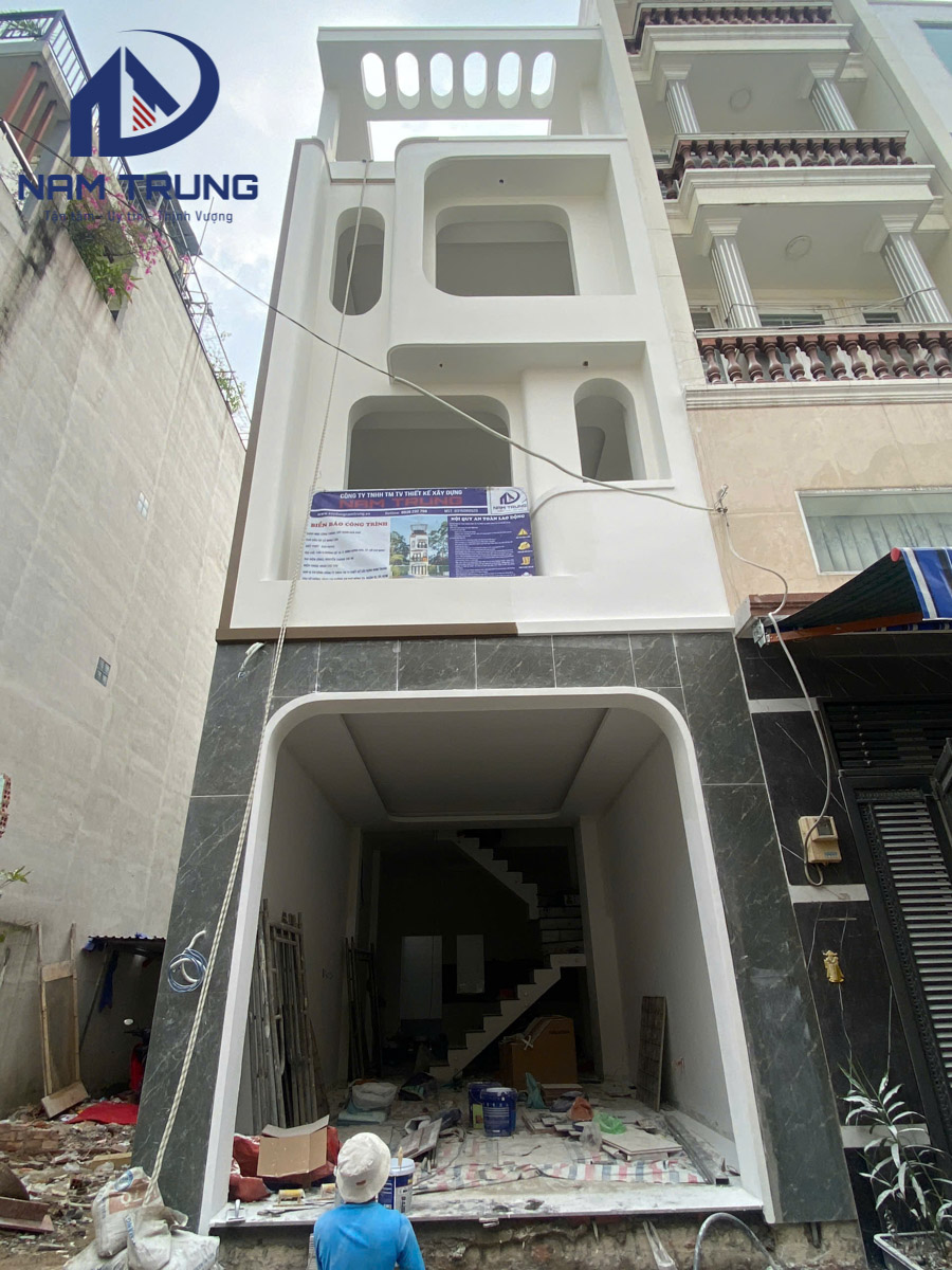 Xây dựng nhà phố 1 trệt 2 lầu sân thượng 4×12.5m – Nhà anh Tân, Quận Bình Tân