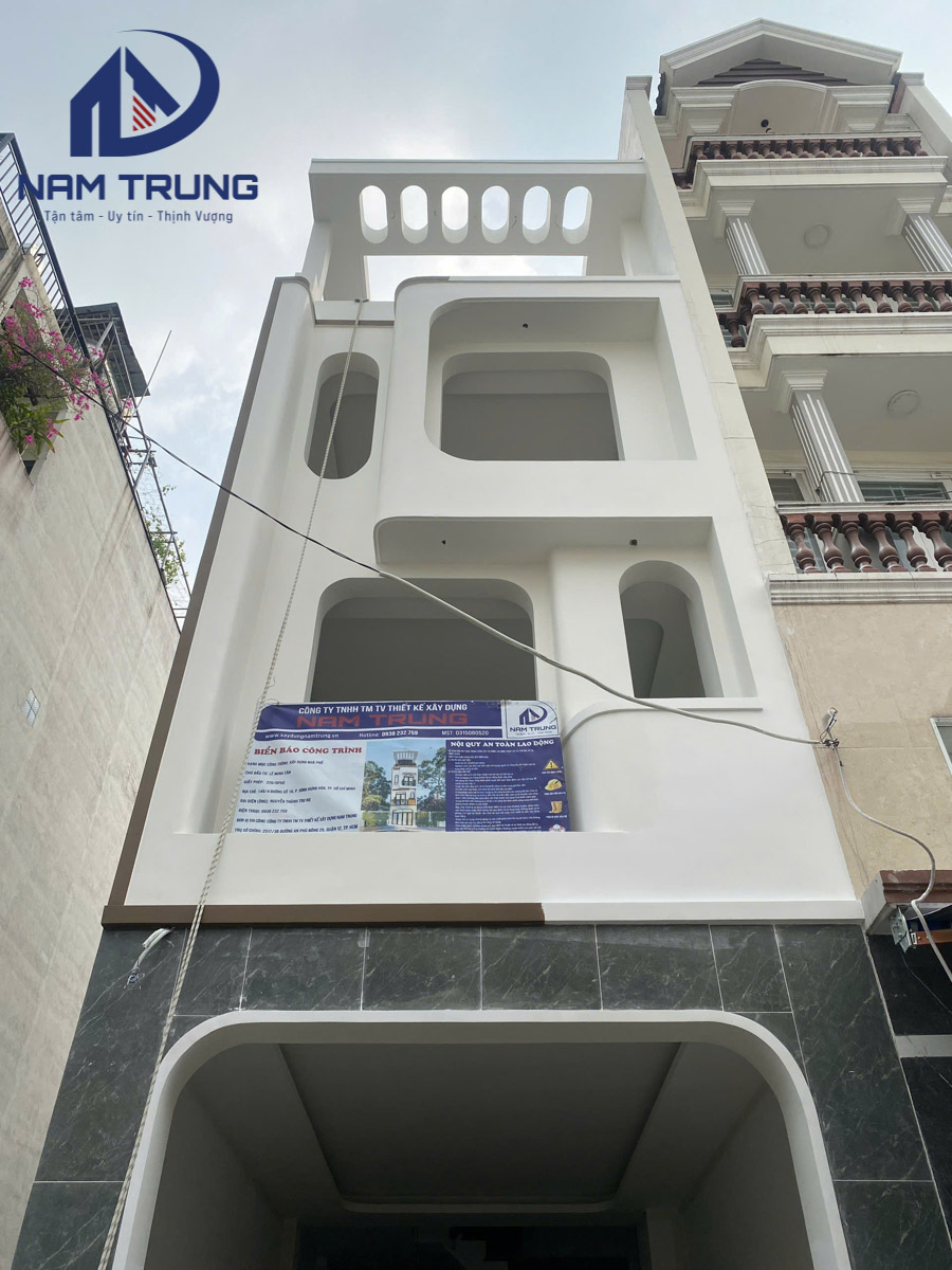 Xây dựng nhà phố 1 trệt 2 lầu sân thượng 4×12.5m – Nhà anh Tân, Quận Bình Tân