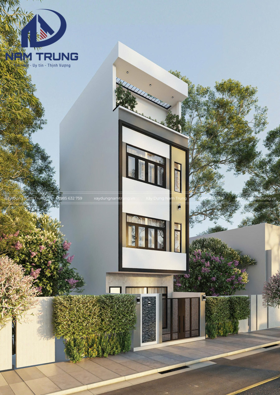 Mẫu nhà phố 1 trệt 3 lầu 5x10,6m nhà anh Quân ở Phường Phú Thọ Hoà, TP. HCM