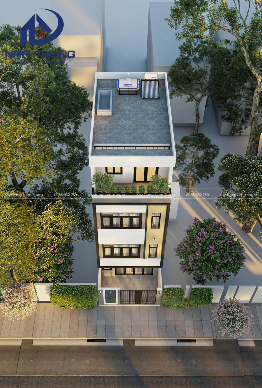 Mẫu nhà phố 1 trệt 3 lầu 5x10,6m nhà anh Quân ở Phường Phú Thọ Hoà, TP. HCM