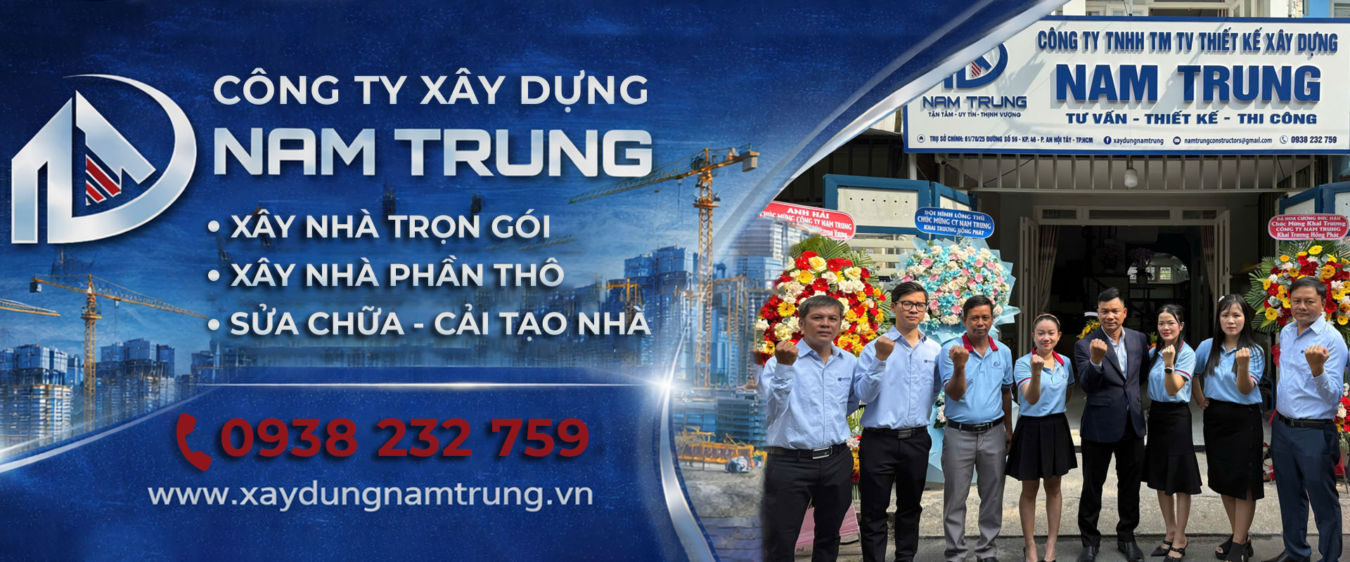 Banner công ty xây dựng Nam Trung 