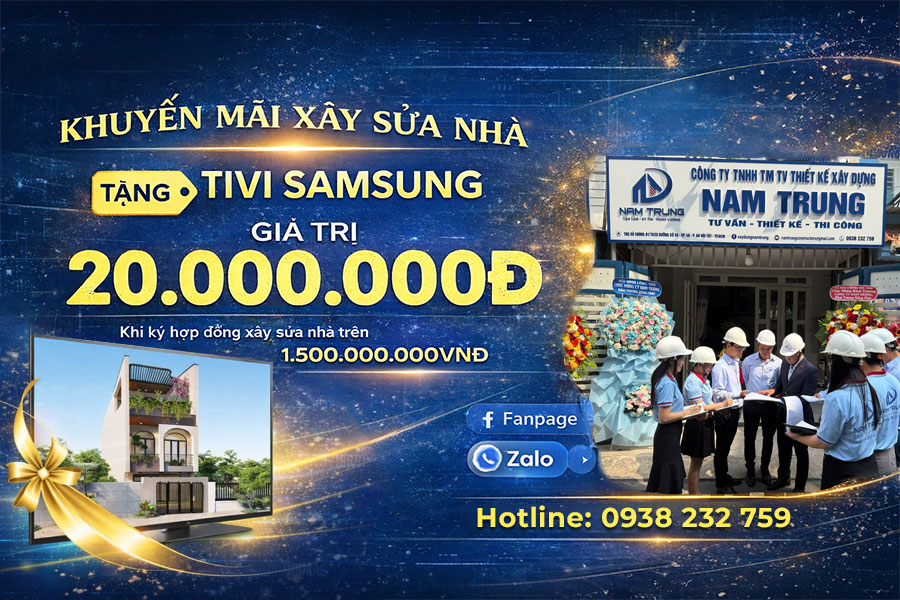 Khuyến mãi xây sửa nhà Xây Dựng Nam Trung
