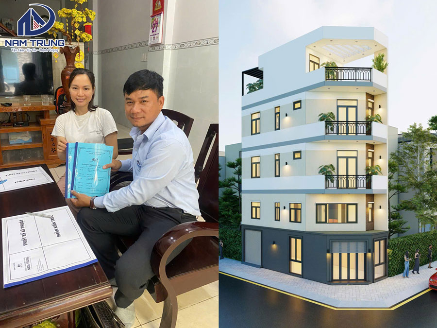 Khởi đầu tuần mới – Ký kết hợp đồng xây dựng nhà phố 1 trệt 1 lửng 2 lầu sân thượng nhà chị Hường ở Phường Tây Thạnh
