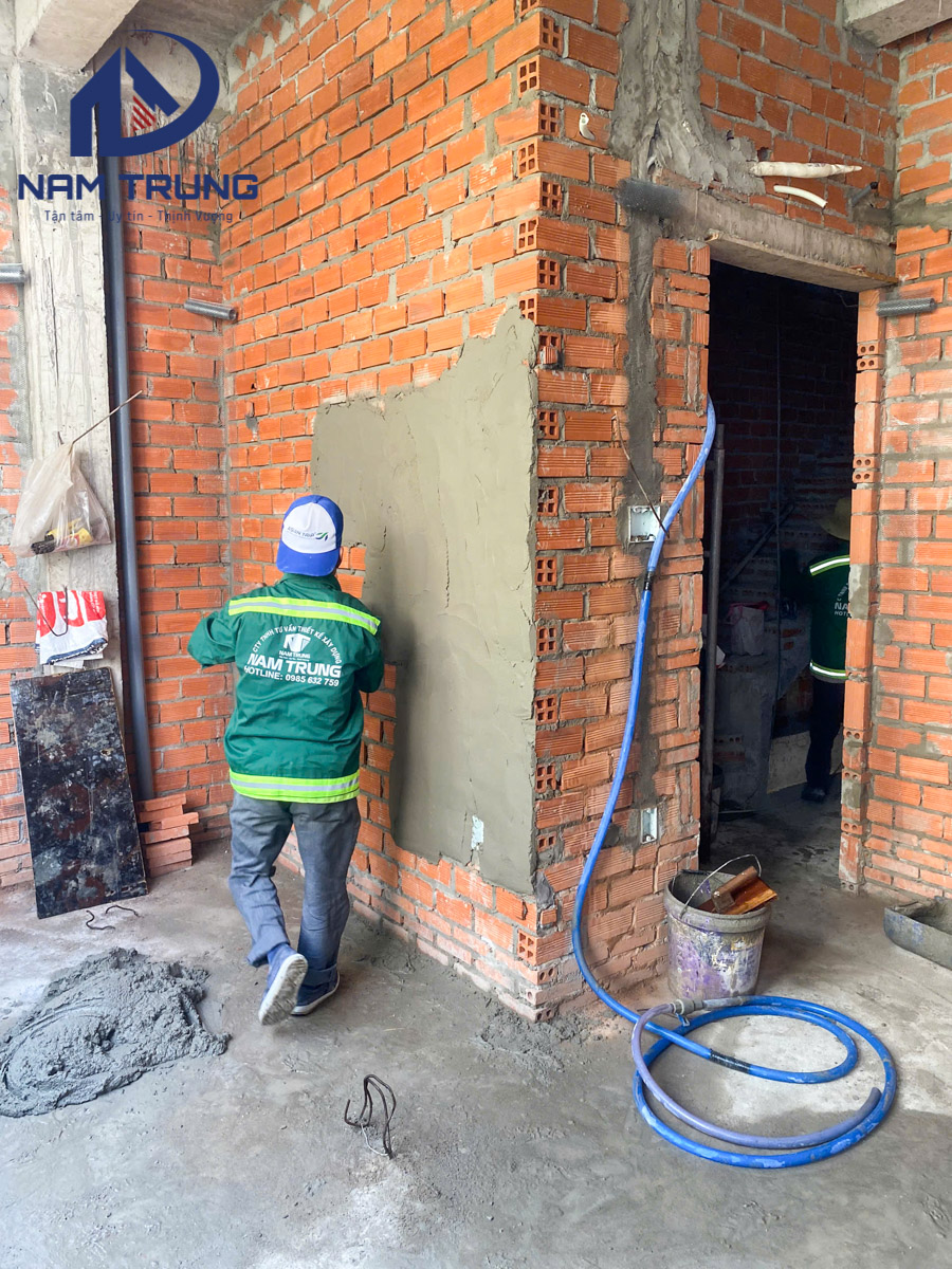 Thi công nhà phố 1 trệt 3 lầu của gia đình anh Quân tại Phường Phú Thọ Hoà