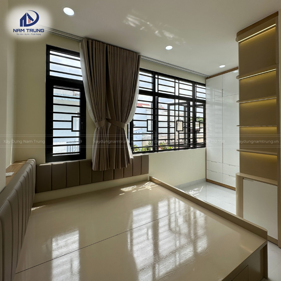 Hình ảnh hoàn thiện nhà phố 1 trệt 3 lầu nhà anh Quân Phường Phú Thọ Hoà