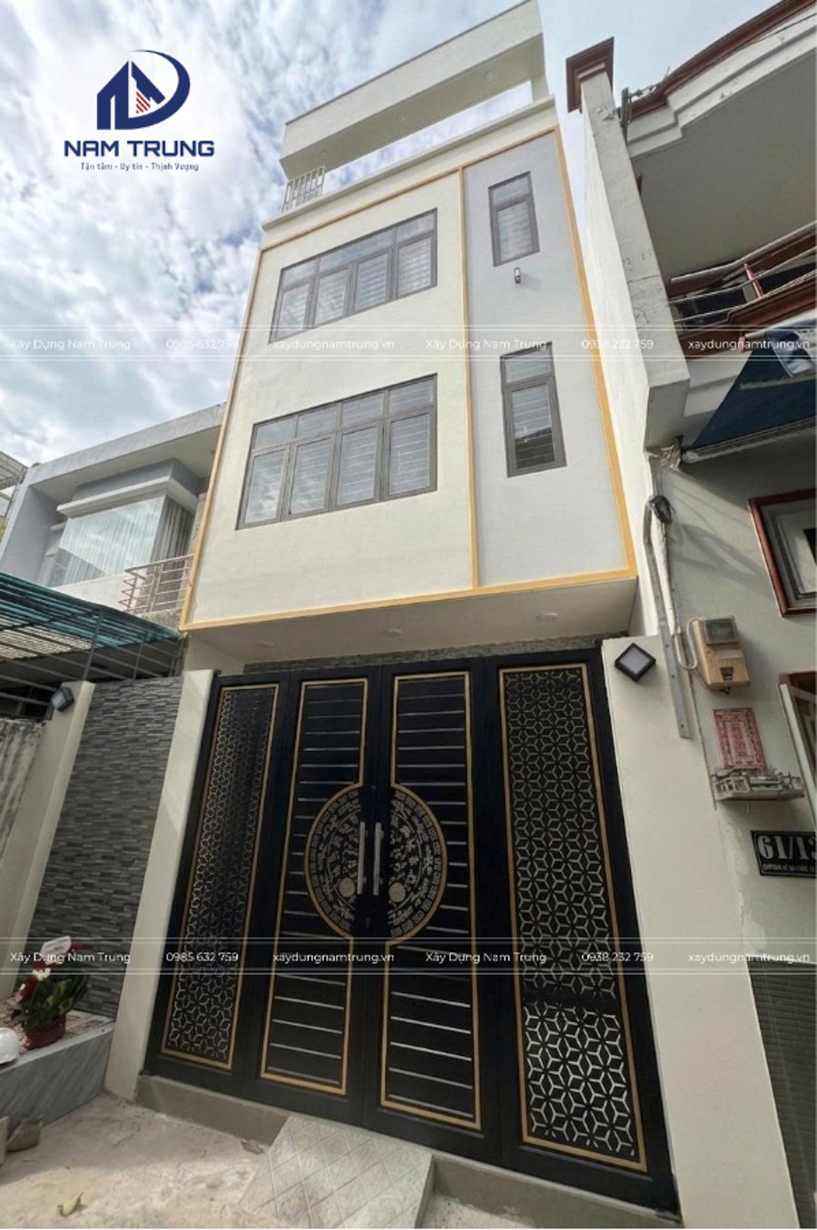 Hoàn thiện nhà phố 1 trệt 3 lầu nhà anh Quân Phường Phú Thọ Hoà