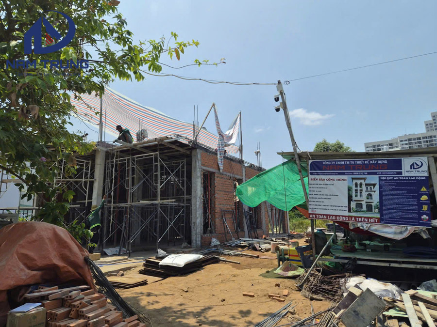 Thi công xây dựng biệt thự 3 tầng nhà anh Đá Quận 9 TPHCM