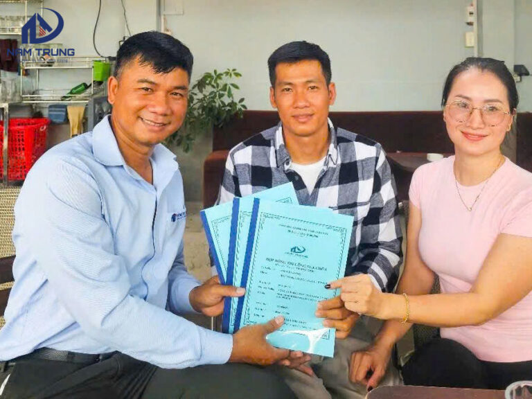 Kí hợp đồng xây nhà trọn gói nhà anh Tiệp ở Thành Phố Thủ Đức