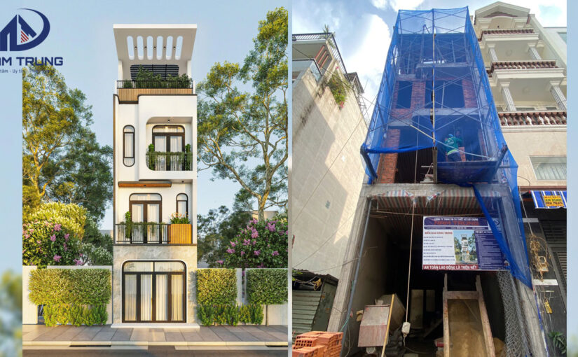Quá trình thi công phần thô nhà phố 4 tầng 4×12.5m2 Anh Tân – Vật liệu mà Nam Trung sử dụng khi xây nhà là gì ?