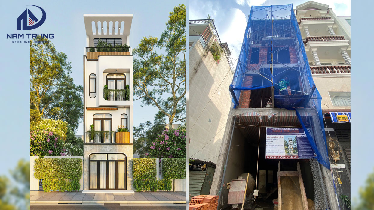Quá trình thi công phần thô nhà phố 4 tầng 4×12.5m2 Anh Tân – Vật liệu mà Nam Trung sử dụng khi xây nhà là gì ?