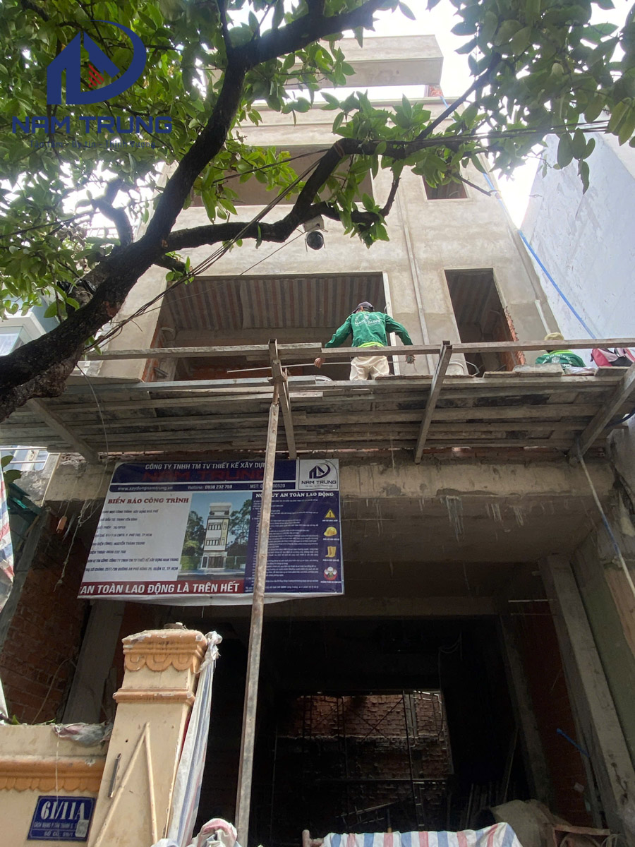 Xây dựng nhà phố 1 trệt 3 lầu nhà anh Quân Phường Phú Thọ Hoà