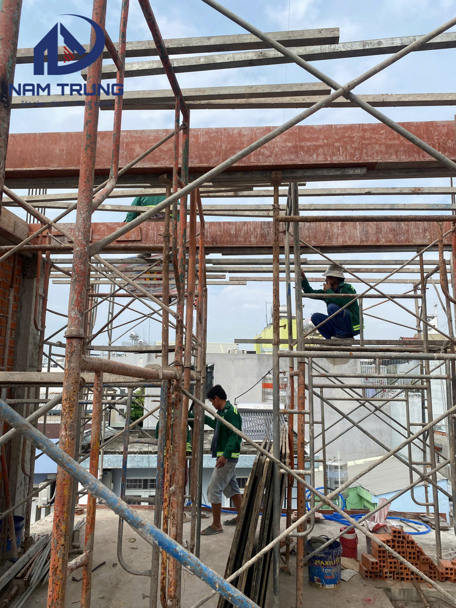 Xây dựng nhà phố 1 trệt 3 lầu nhà anh Quân Phường Phú Thọ Hoà