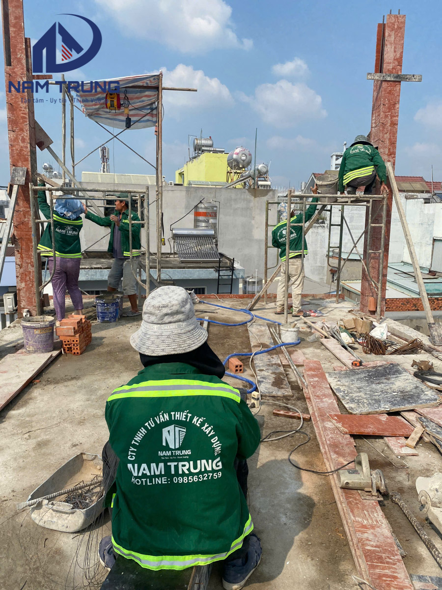 Xây dựng nhà phố 1 trệt 3 lầu nhà anh Quân Phường Phú Thọ Hoà
