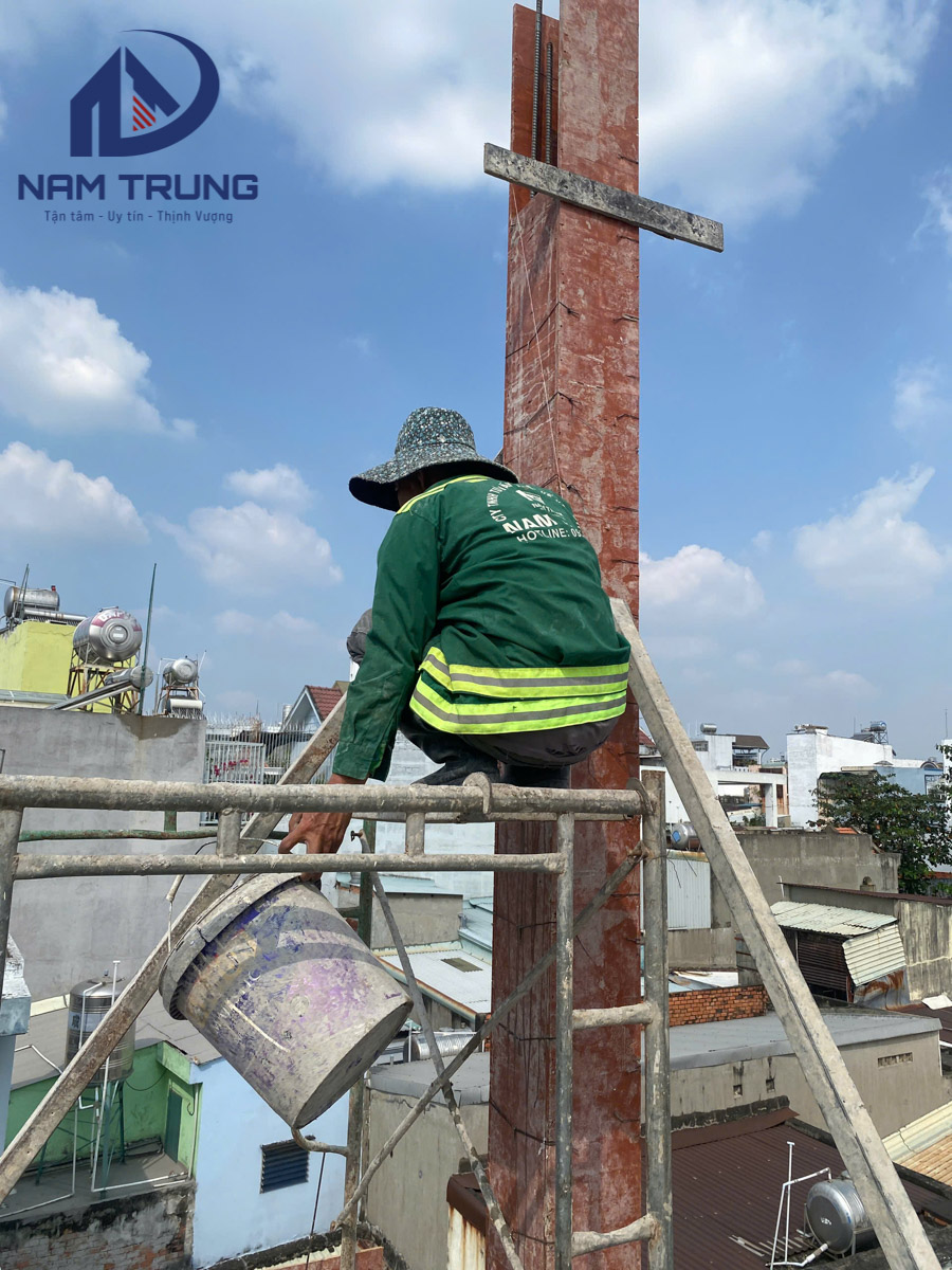 Xây dựng nhà phố 1 trệt 3 lầu nhà anh Quân Phường Phú Thọ Hoà