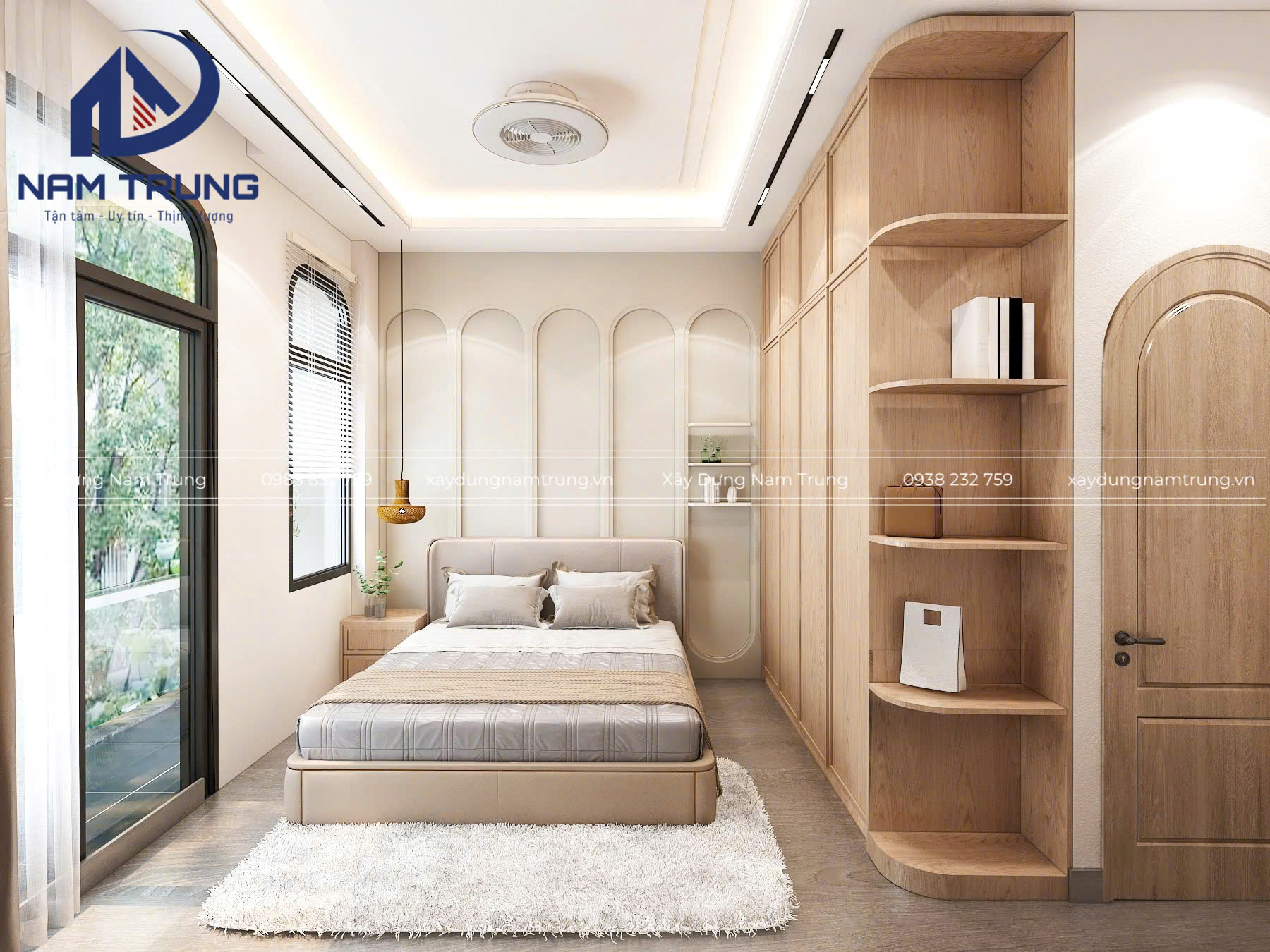 Mẫu thiết kế nhà phố 1 trệt 2 lầu tum sân thượng hiện đại, sang trọng