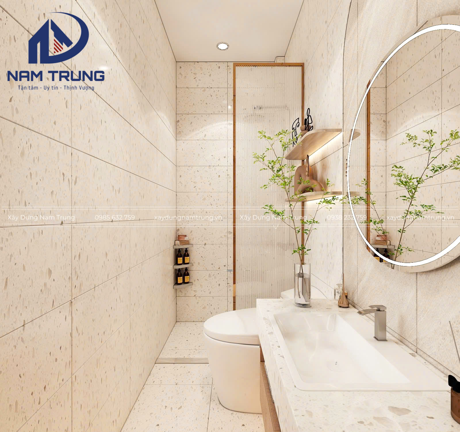 Mẫu thiết kế nhà phố 1 trệt 2 lầu tum sân thượng hiện đại, sang trọng