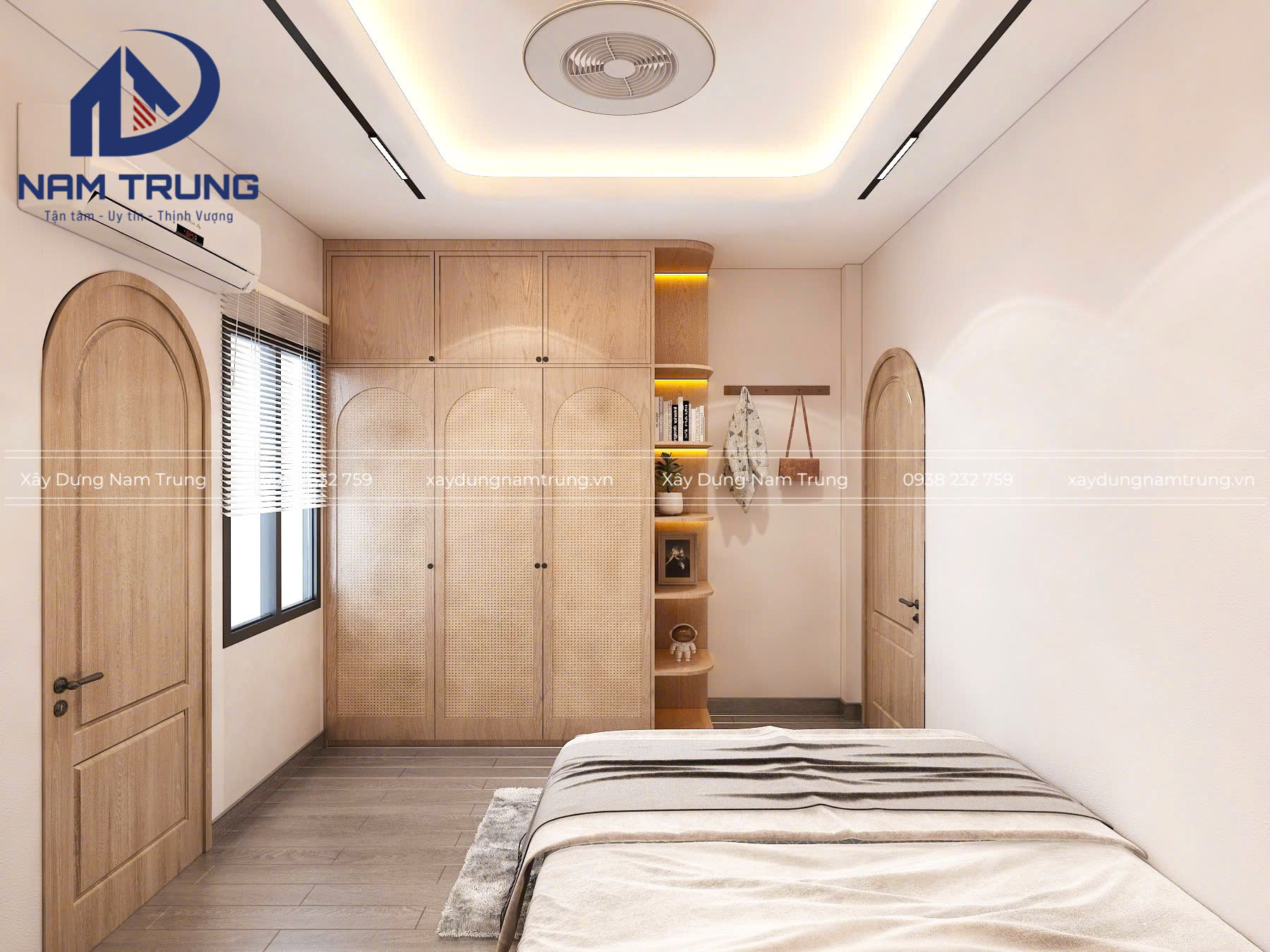 Mẫu thiết kế nhà phố 1 trệt 2 lầu tum sân thượng hiện đại, sang trọng