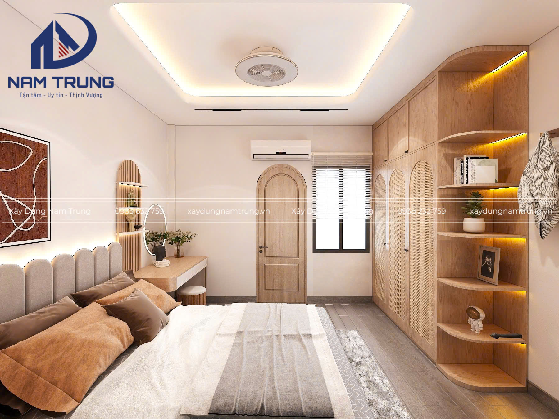 Mẫu thiết kế nhà phố 1 trệt 2 lầu tum sân thượng hiện đại, sang trọng