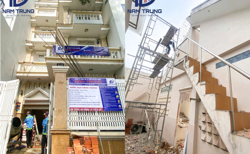 Thi công cải tạo nâng tầng và thay đổi mặt tiền nhà cho gia đình anh Hùng tại Gò Vấp