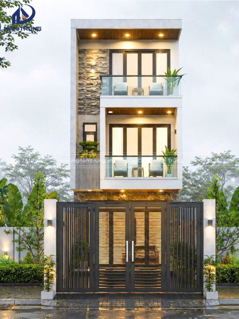 Mẫu thiết kế nhà phố 3 tầng hiện đại nhà chị Kim Liên ở Bình Dương