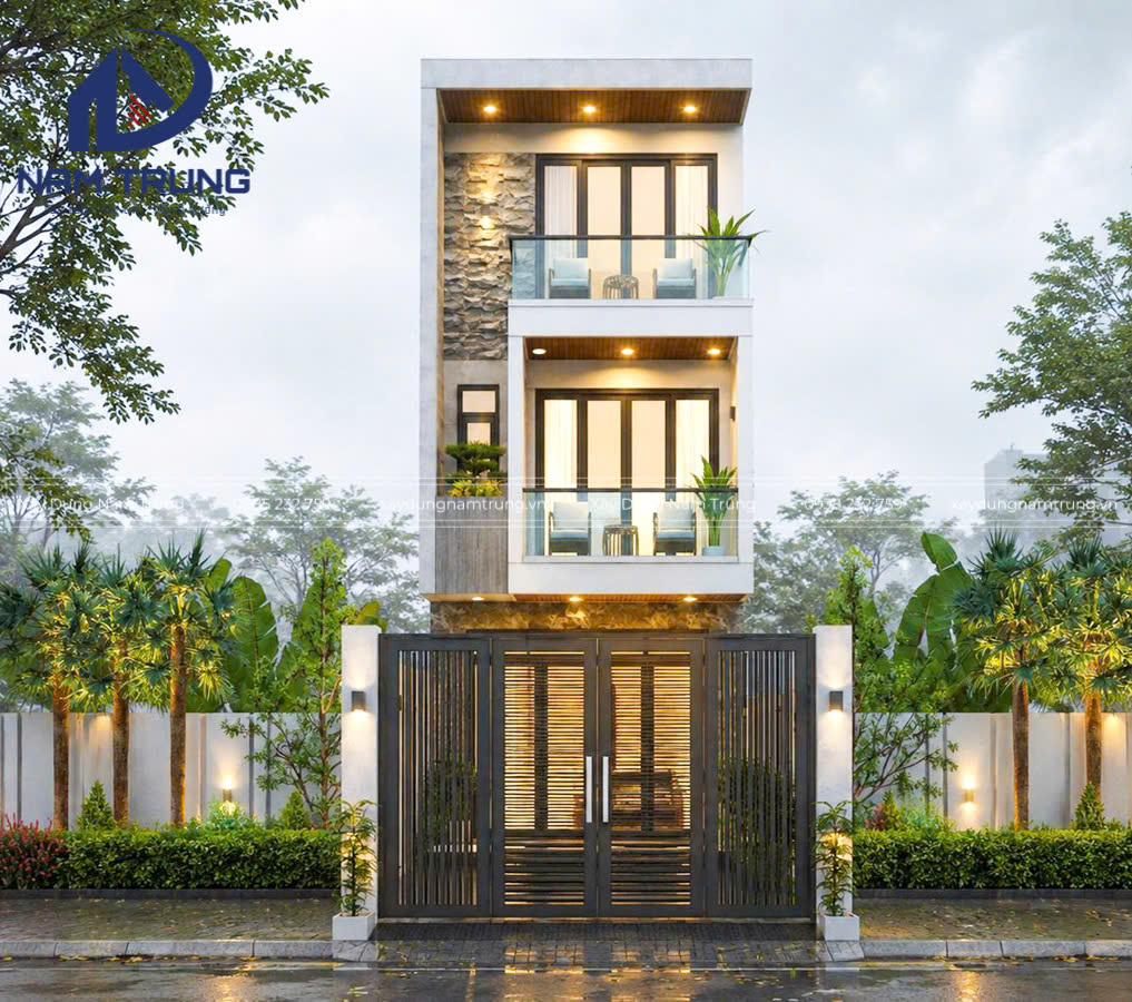 Mẫu thiết kế nhà phố 3 tầng hiện đại nhà chị Kim Liên ở Bình Dương