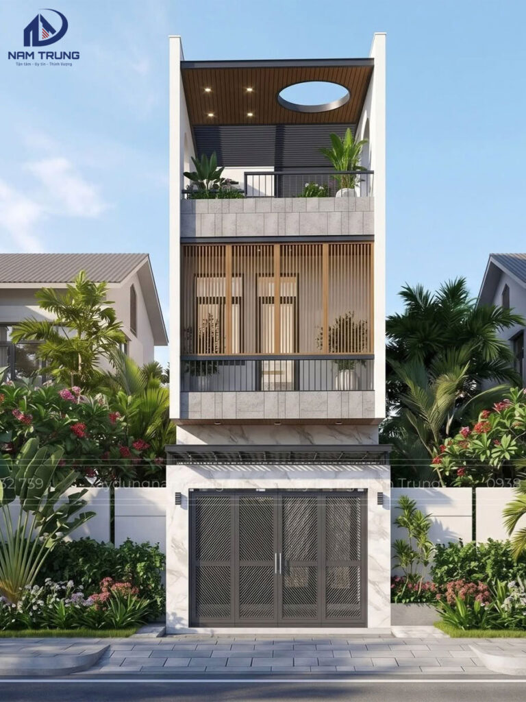 Mẫu thiết kế nhà phố 1 trệt 2 lầu nhà chị Mỹ Trinh ở Bình Chánh