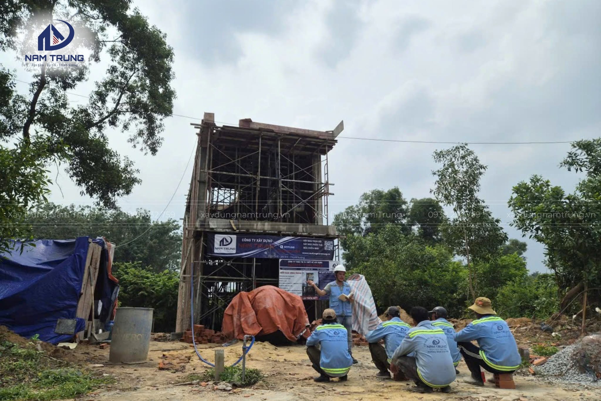 Thi công trọn gói nhà phố 1 trệt 2 lầu nhà chị Liên ở Bắc Tân Uyên
