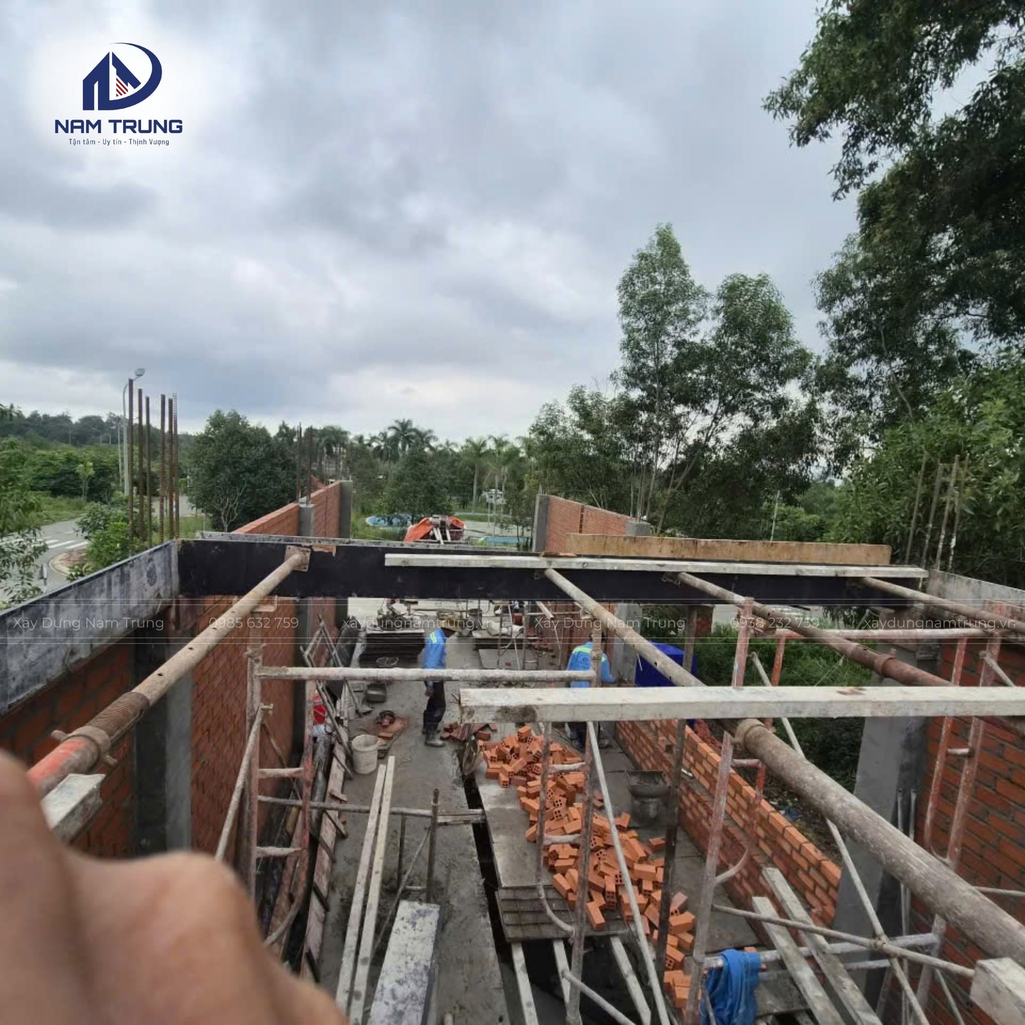 Thi công trọn gói nhà phố 1 trệt 2 lầu nhà chị Liên ở Bắc Tân Uyên