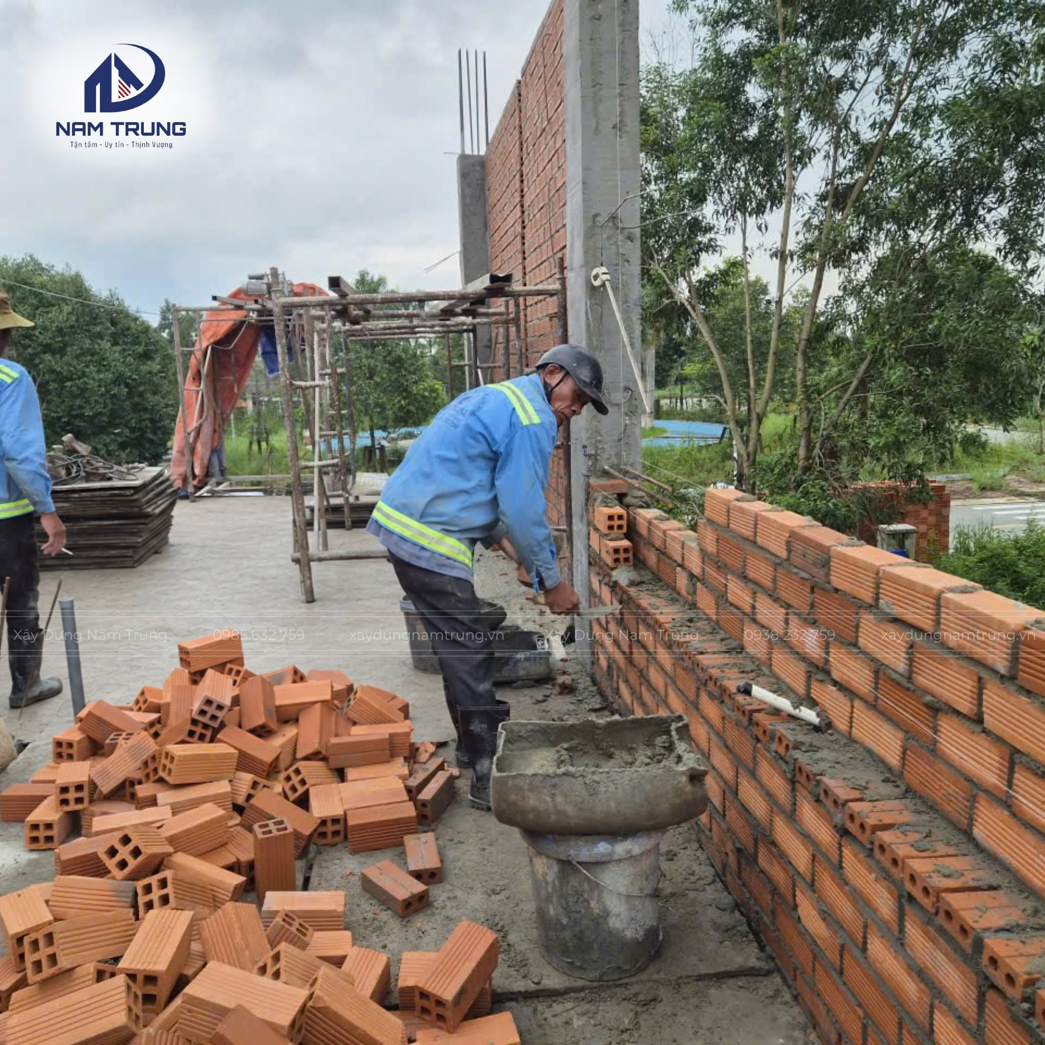 [đang thi công] Thi công trọn gói nhà phố 1 trệt 2 lầu nhà chị Liên ở Bắc Tân Uyên
