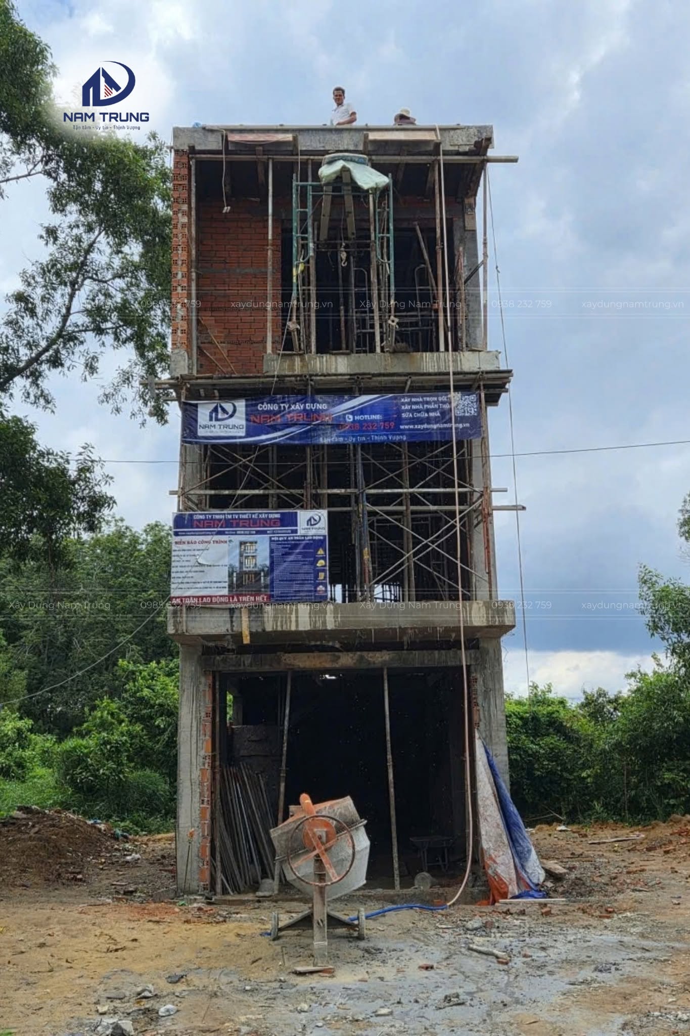 Thi công trọn gói nhà phố 1 trệt 2 lầu nhà chị Liên ở Bắc Tân Uyên