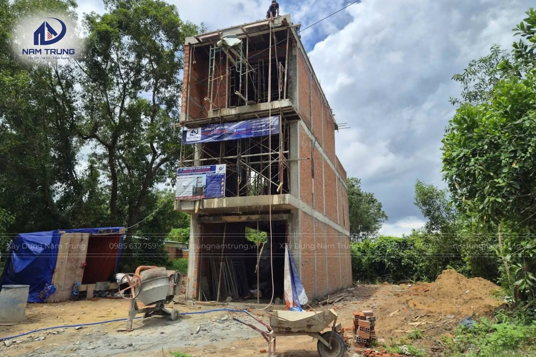 Thi công trọn gói nhà phố 1 trệt 2 lầu nhà chị Liên ở Bắc Tân Uyên